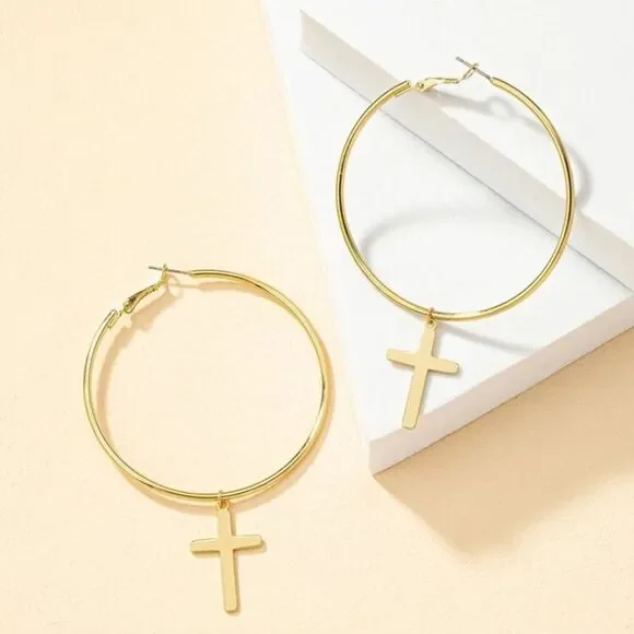 3for$20 Cross Drop Earrings - Picture 2 of 3